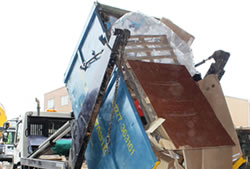 Skip Hire in Epping unloading a skip at the transfer station